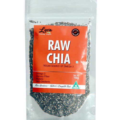 Lyva Raw Chia Seeds - 150 gm (Naturally Organic) (New)